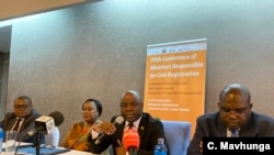 AU and UN officials are meeting in Lusaka for the Fifth Conference of African Ministers Responsible for Civil Registration, Lusaka, Zambia, Oct. 15, 2019. (C. Mavhunga/VOA)