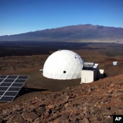 Six carefully selected scientists entered this geodesic dome called Hawaii Space Exploration Analog and Simulation, or HI-SEAS, located 8,200 feet above sea level on Mauna Loa on the island of Hawaii, Jan. 19, 2017, as part of a human-behavior study. (University of Hawaii)
