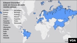 En la lista de países a donde Edward Snowden ha solicitado asilo político se encuentra Ecuador.