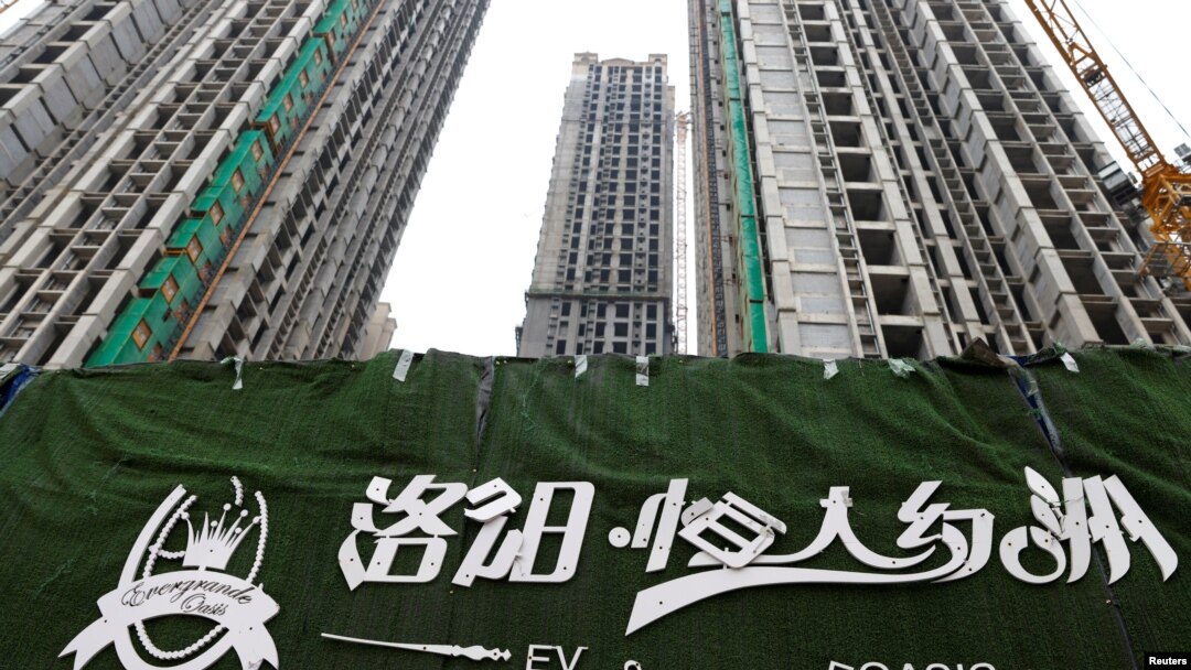 房地產集團恆大在中國河南洛陽開發的住宅樓盤沒有完工。（2021年9月16日）