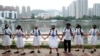 香港学生再次组成人链促港府回应五大诉求。（2019年9月19日）
