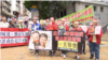 几十名香港人圣诞节参加游行（美国之音谭嘉琪拍摄）
