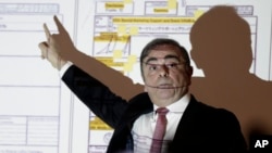 Nissan's former chairman Carlos Ghosn speaks at a press conference in Beirut, Lebanon, Jan. 8, 2020. 