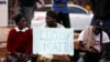Supporters of Kenyan opposition leader Raila Odinga, from the National Super Alliance (NASA), coalition protest outside the Supreme Court in Nairobi, Aug. 18, 2017. 