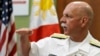 美軍太平洋艦隊司令海軍上將斯威夫特7月17日在馬尼拉接受記者訪問資料照。