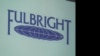 slideshow of fulbright logo during presentation, July 3, 2013