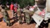 Zimbabwe army lorry stuck in muddy road while carrying relief aid to remote parts of Chimanimani, district, March 24, 2019. (C Mavhunga/VOA)