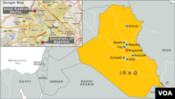 Peta wilayah Irak yang rawan serangan bom (Foto: dok). Kelompok bersenjata dilaporkan telah membunuh delapan milisi Suni anti al-Qaida di utara ibukota Baghdad, Irak (1/7). 