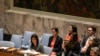 美国常驻联合国代表妮基·黑利在联合国安理会讨论叙利亚局势的会议上发言。（2017年4月12日）