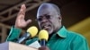 Tanzania President John Magufuli addresses a rally in Dar es Salaam, Oct. 23, 2015.