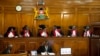 Kenyan Supreme Court judges preside over the hearing of petitions challenging President Uhuru Kenyatta's reelection in a repeat presidential poll, in Nairobi, Kenya, Nov. 14, 2017.