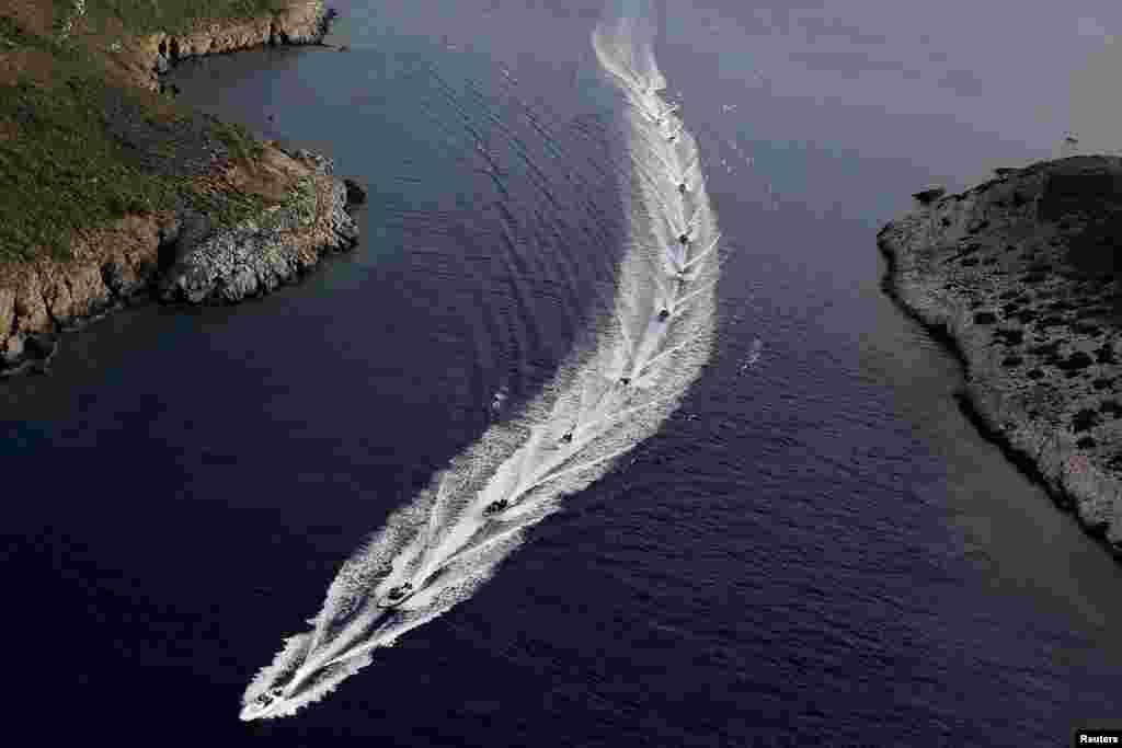 Doctors of the Aegean Team depart for the island of Donousa from the island of Fournoi, Greece.