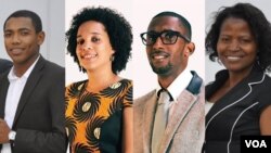 A partir da esq.: Akiules António, Selma Neves, Alfredo de Pina e Adelina Calundungo, participantes do programa Yali 2014 nos Estados Unidos da América. Junho 2014