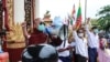 ရန်ကုန်မှာ အစိုးရနှုတ်ထွက်ပေးဖို့ သံဃာတော်အချို့ ဆန္ဒပြ။