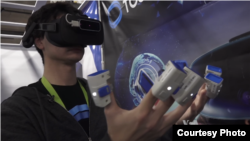  VRtouch, by French company Go Touch VR, applies varying pressure to the user's fingertips as the user manipulates objects in the virtual world.