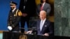美国总统拜登2022年2月21日在第77届联合国大会上发表讲话。