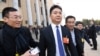 电子商务公司京东（JD.com）的创始人兼首席执行官刘强东于2018年3月5日在北京举行的全国人民代表大会开幕式后离开人民大会堂。