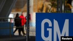 Logo de GM en la planta de General Motors, en Sao Jose dos Campos, Brasil, enero 22, 2019. 