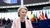 European Commission President Ursula von der Leyen arrives for the presentation of the College of Commissioners and their program at the European Parliament on November 27, 2024 in Strasbourg, eastern France. 