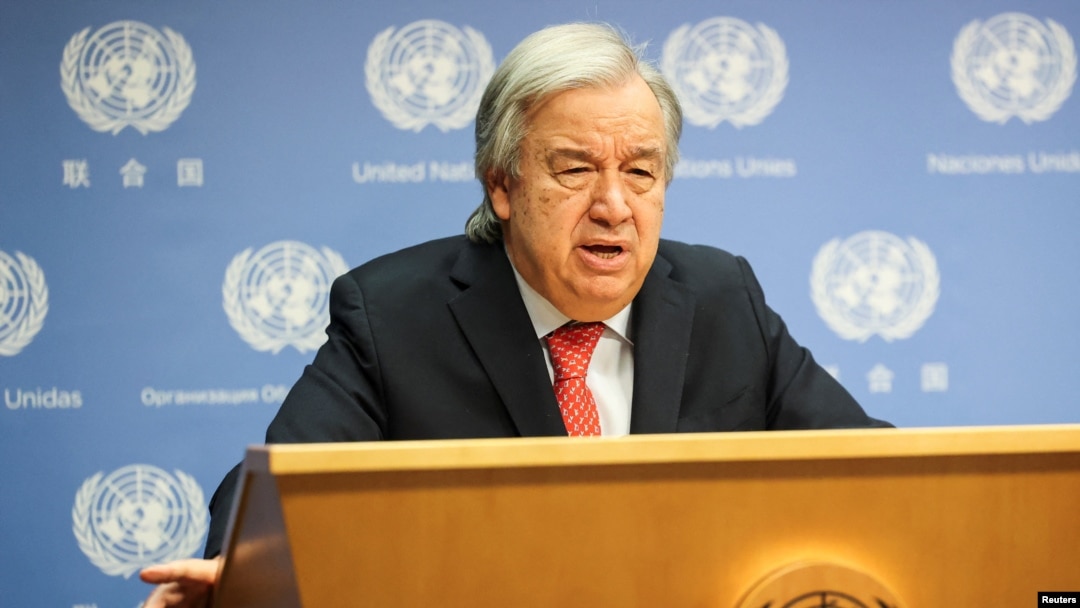 Katibu Mkuu wa Umoja wa Mataifa, Antonio Guterres akizungumza katika makao makuu ya UN mjini New York