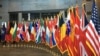 2019年4月3日北约互动论坛上的北约成员国国旗（美国之音黎堡）