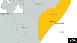 አፍጎዬ እና ሞቃዲሹ፣ የሶማልያ ካርታ 