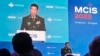 中国国防部长李尚福2023年8月15日在莫斯科国际安全会议上发言。（法新社）