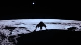 Private lunar lander Blue Ghost's shadow is seen on the moon's surface after touching down on the moon with a special delivery for NASA, Sunday, March 2, 2025. (NASA/Firefly Aerospace via AP)