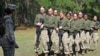 Female recruits form up at the Marine Corps Training Depot on Parris Island, S.C., Feb. 21, 2013.