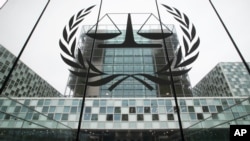ARCHIVO - Entrada de la Corte Penal Internacional (CPI) en La Haya, los Países Bajos. 