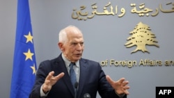 کنفرانس خبری جوزپ بورل در بیروت پس از دیدار با وزیر امور خارجه لبنان