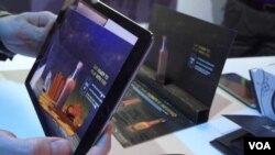 A piece of virtual mail is seen in a screenshot from video (E. Lee/VOA)