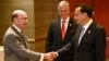 U.S. Secretary of Commerce Wilbur Ross shakes hands with China's Premier Li Keqiang, as U.S. National Security advisor Robert O'Brien watches, as they attend a bilateral meeting on the sidelines of the 35th Association of Southeast Asian Nations …